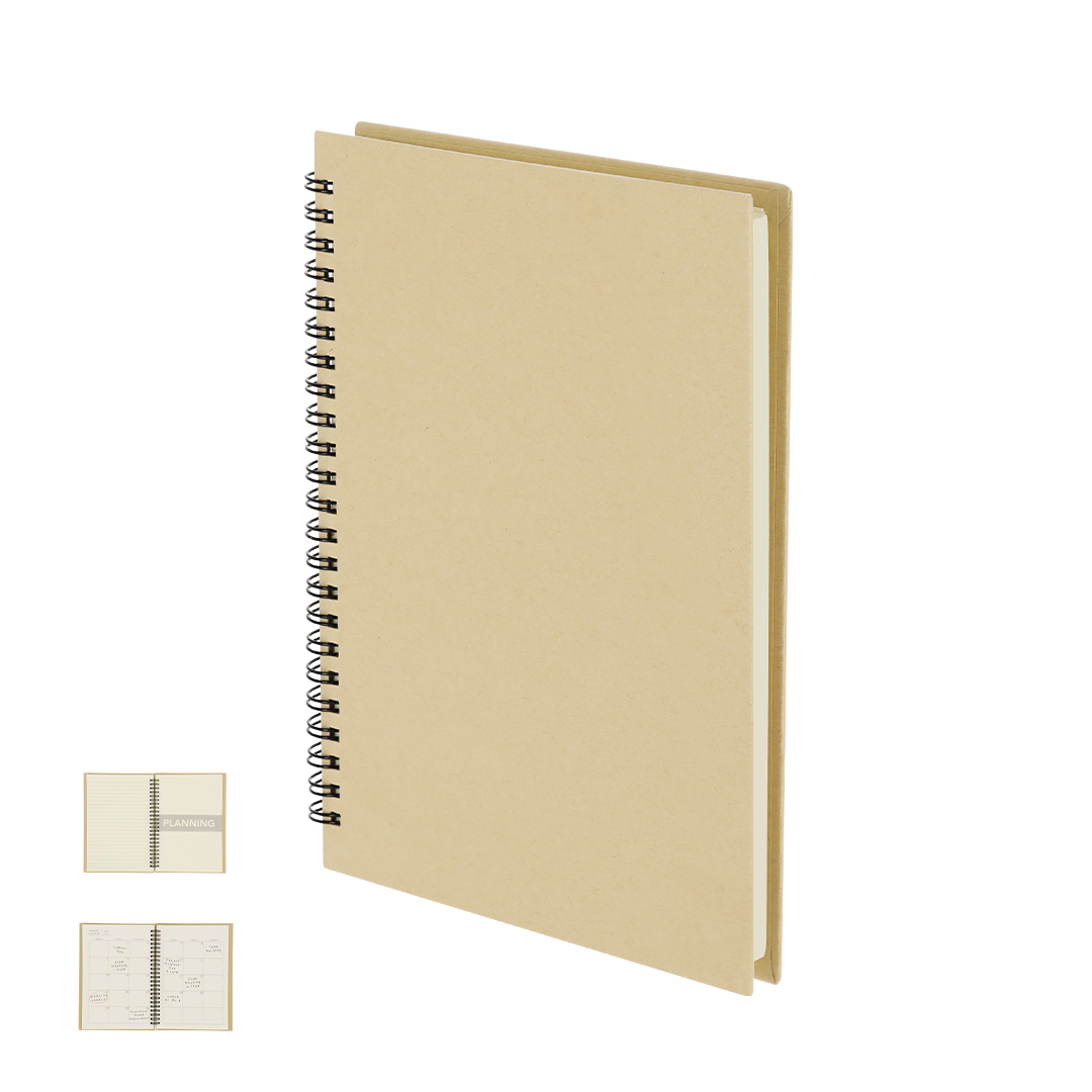 Caderno com planificador mensal em cartão reciclado Celik