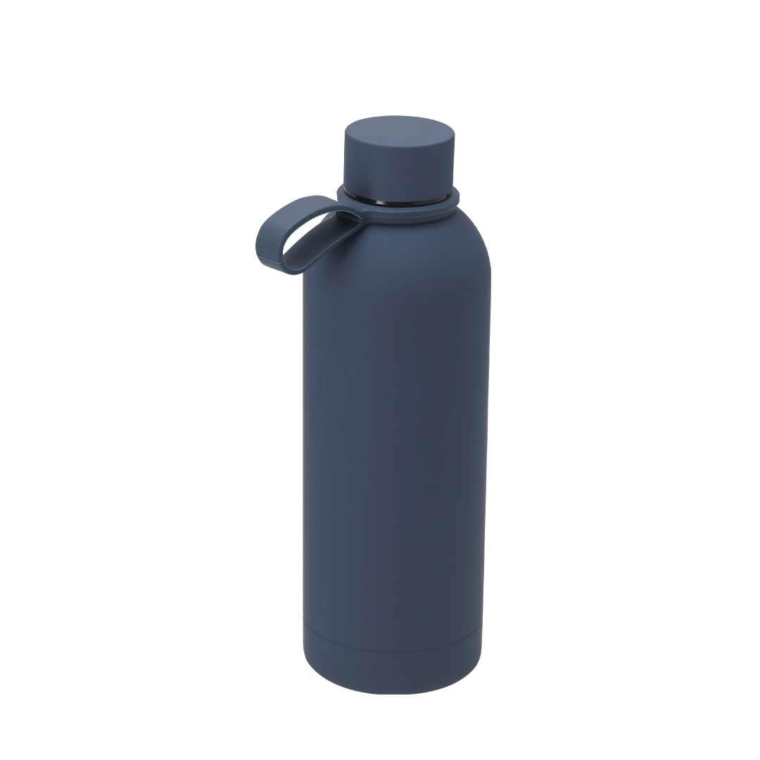 Garrafa de aço inox 750 mL emborrachada com alça Caneco