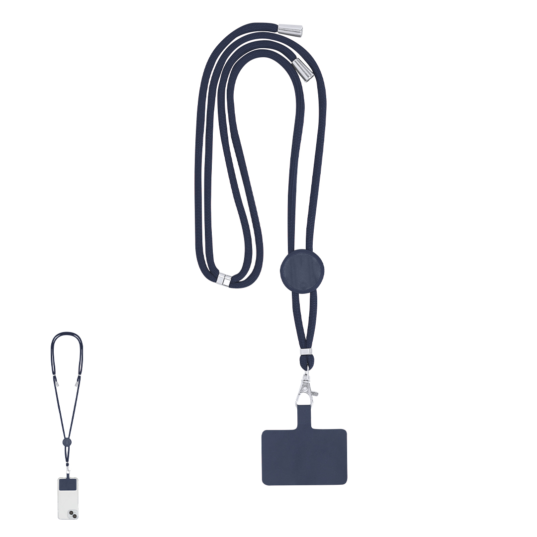 Lanyard porta-telemóvel com ajustadores cromados Zaret