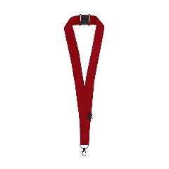 Lanyard em RPET com mosquetão preto Dycoun