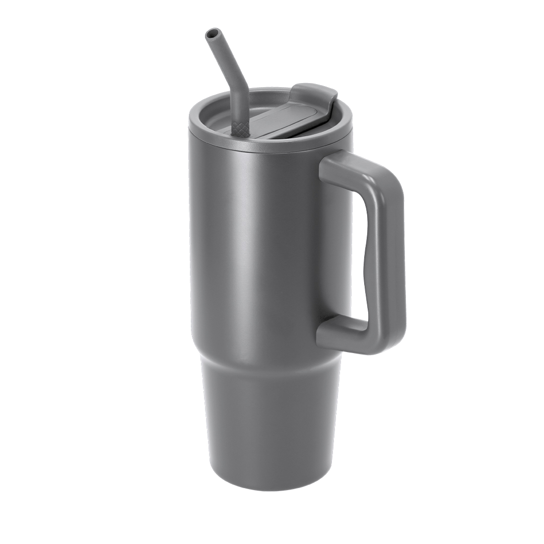 Copo térmico 900 mL em inox reciclado com palhinha Yukon