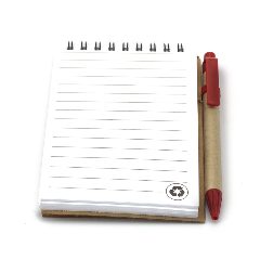 Caderno de argolas em cartão reciclado com esferográfica Ecocard – foto 3