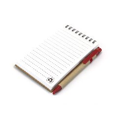 Caderno de argolas em cartão reciclado com esferográfica Ecocard – foto 4