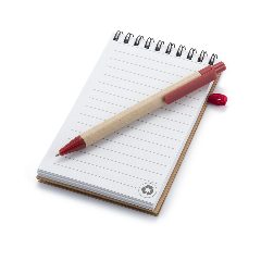 Caderno de argolas em cartão reciclado com esferográfica Ecocard – foto 7