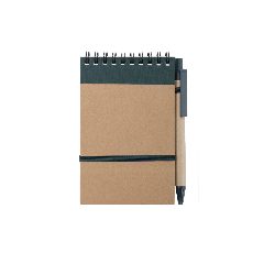 Caderno de argolas em cartão reciclado com esferográfica Ecocard