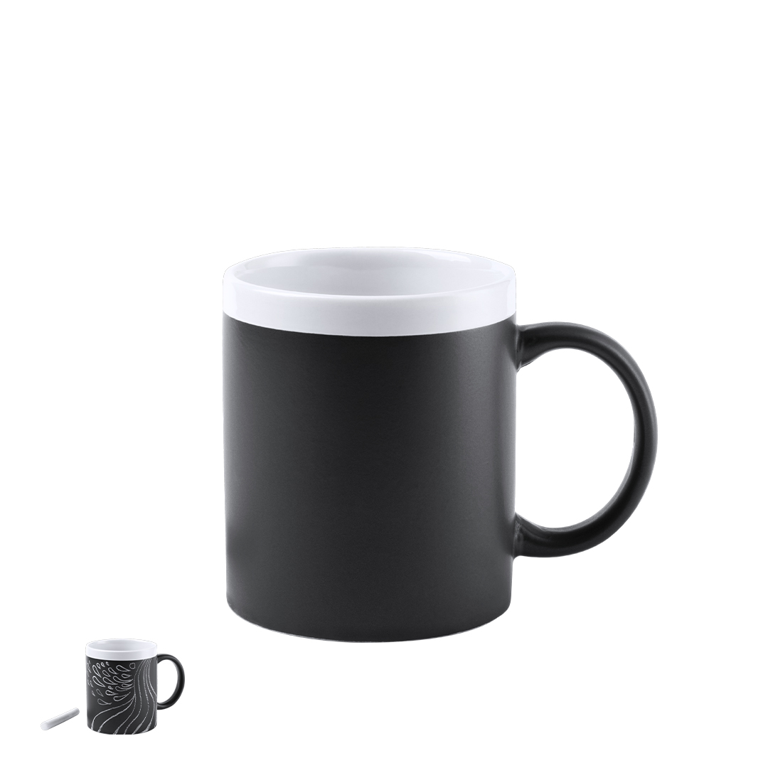 Caneca de cerâmica 350 mL com quadro de giz Colorful