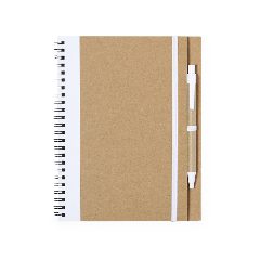 Caderno de argolas bicolor em cartão reciclado com esferográfica Tunel – foto 2