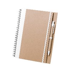 Caderno de argolas bicolor em cartão reciclado com esferográfica Tunel – foto 6