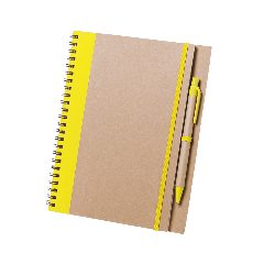 Caderno de argolas bicolor em cartão reciclado com esferográfica Tunel – foto 4