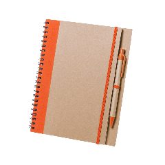 Caderno de argolas bicolor em cartão reciclado com esferográfica Tunel – foto 7