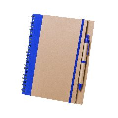 Caderno de argolas bicolor em cartão reciclado com esferográfica Tunel – foto 5