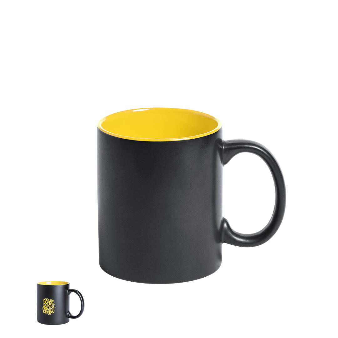 Caneca de cerâmica preta 350 mL para laser Bafy