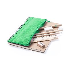 Caderno de argolas com estojo e material escolar Mosku