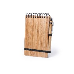 Conjunto de caderno e caneta em bambu Tumiz
