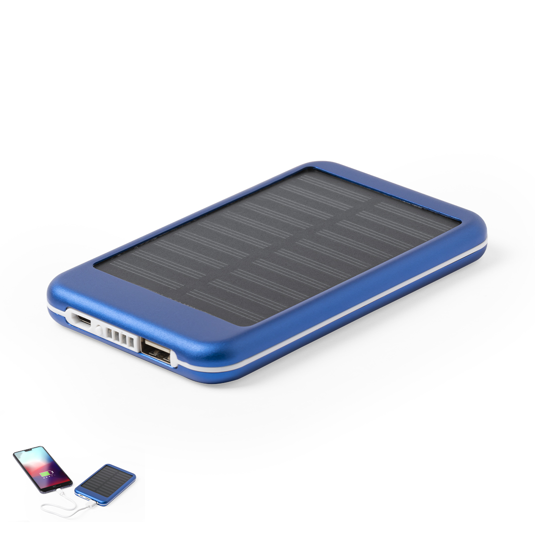Power bank solar 4000 mAh em alumínio Rudder