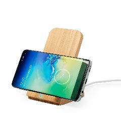 Carregador wireless com suporte em bambu Dimper – foto 4