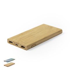 Power bank 6000 mAh em bambu com carregador wireless Kalery
