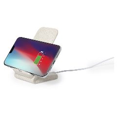 Carregador wireless 10W com suporte em palha de trigo Birniax – foto 3