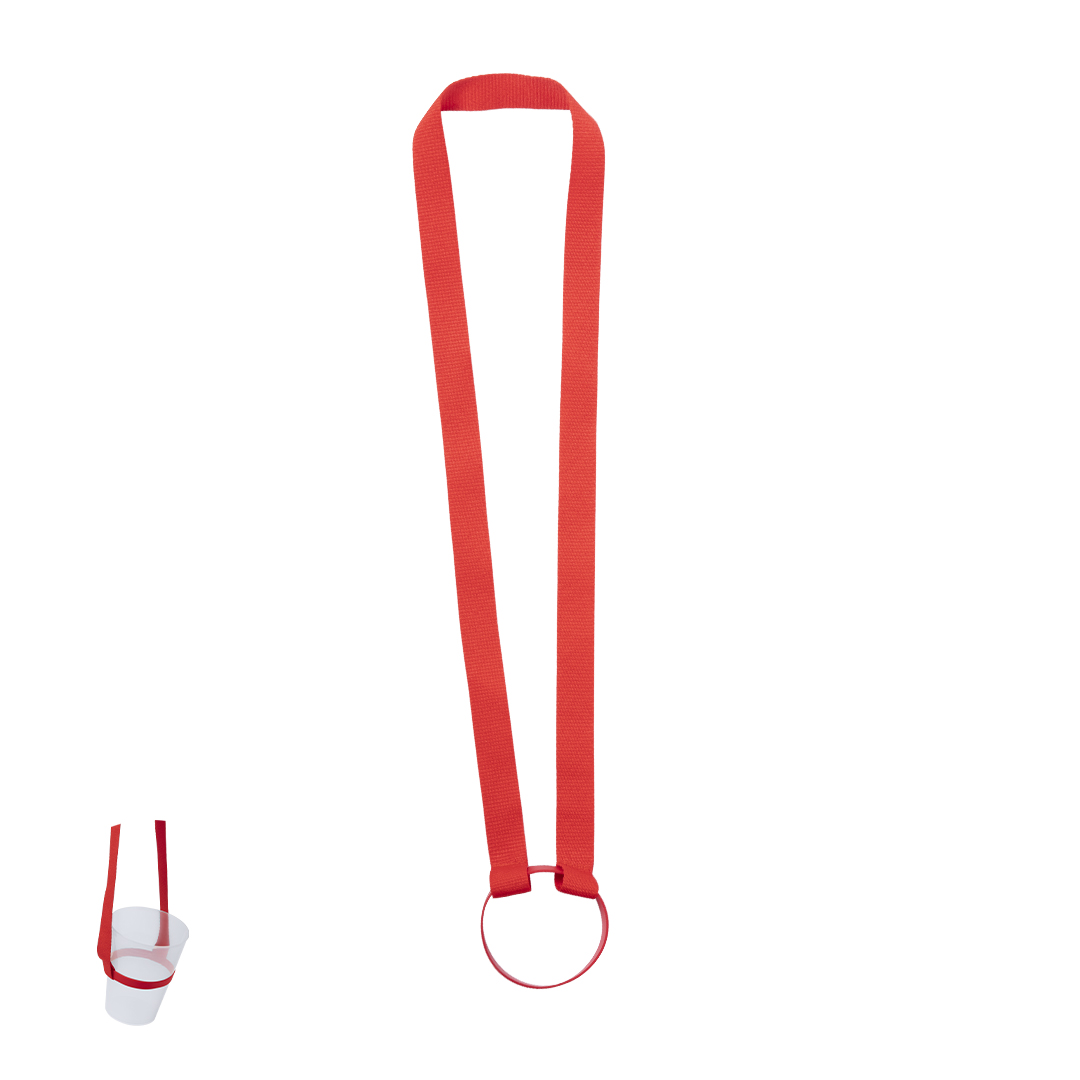 Lanyard porta-copos em poliéster Frinly