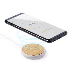 Carregador wireless redondo em bambu e cana de trigo Fiore – foto 4
