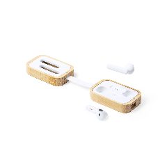 Auriculares Bluetooth com estojo carregador em bambu Tresan – foto 5
