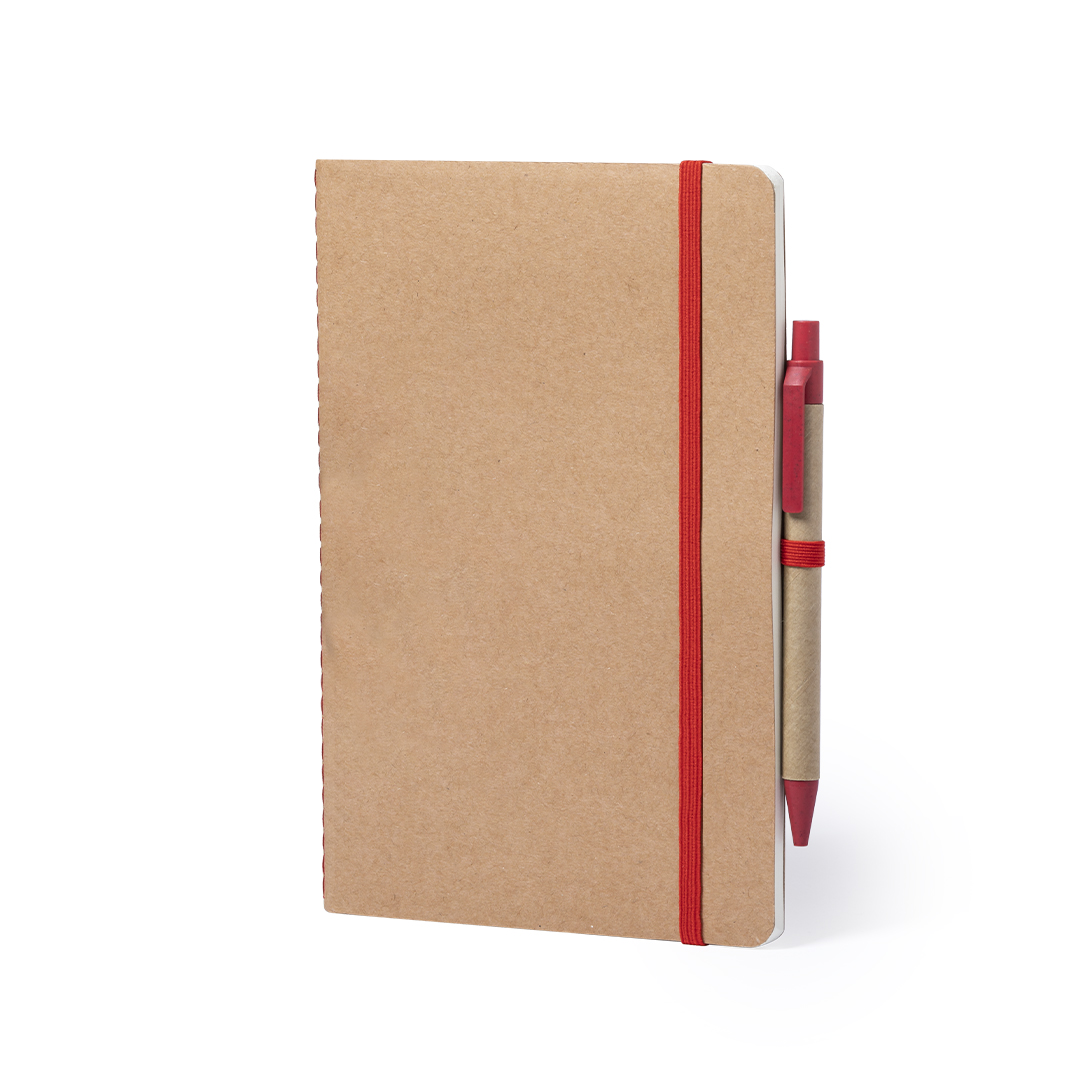 Conjunto de caderno em cartão reciclado e caneta Esteka