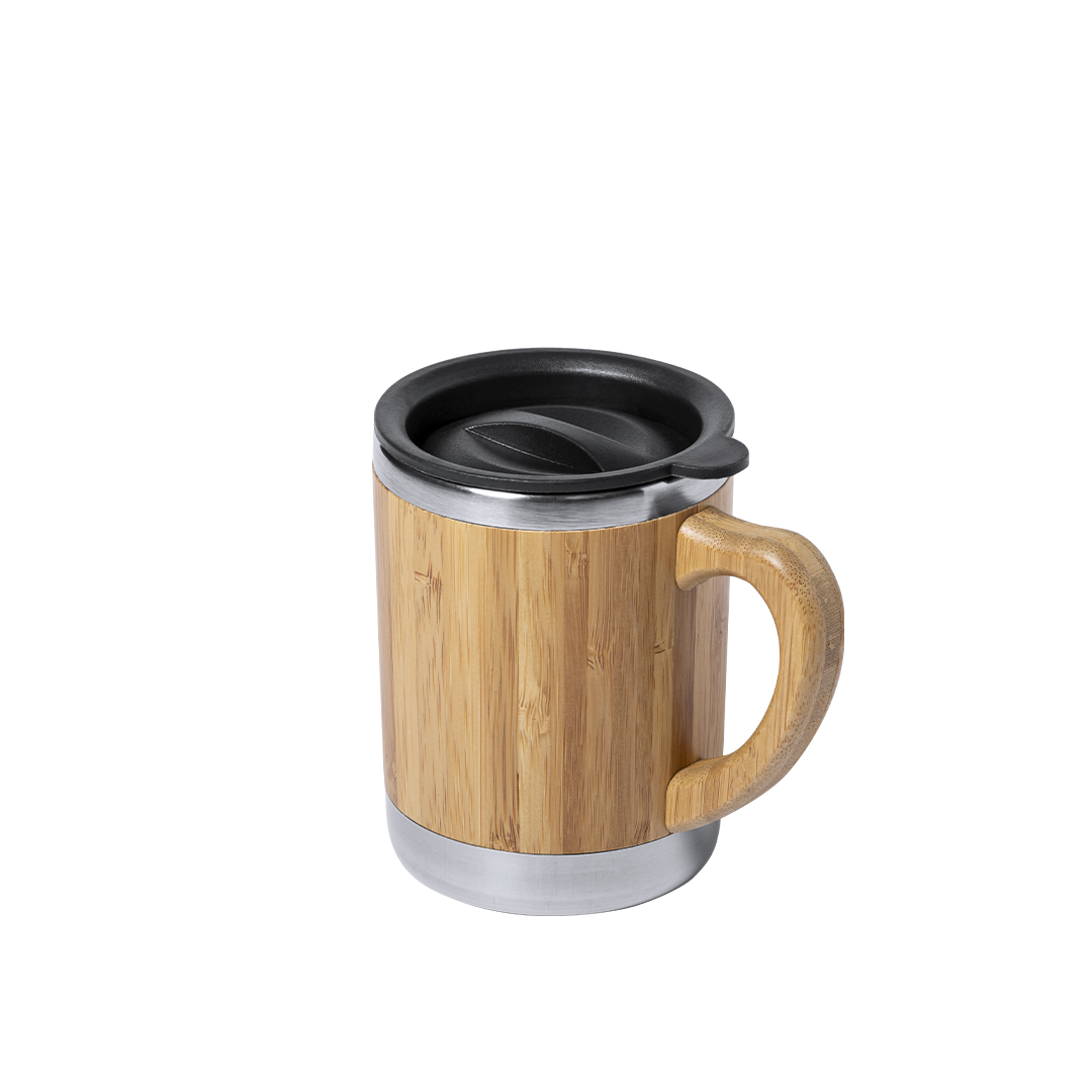Chávena térmica 300 mL em bambu e inox Vanatin