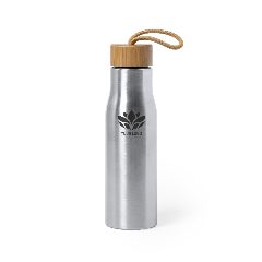 Garrafa de aço inox 550 mL com tampa em bambu Dropun – foto 2