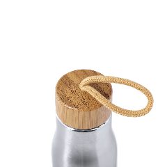Garrafa de aço inox 550 mL com tampa em bambu Dropun – foto 3
