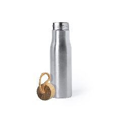 Garrafa de aço inox 550 mL com tampa em bambu Dropun – foto 4