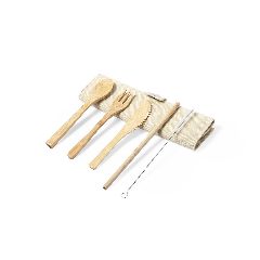 Conjunto de talheres em bambu com palhinha Corpax – foto 2