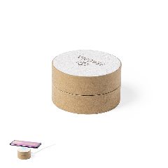 Carregador wireless em cartão reciclado com cabo guardado Brotox