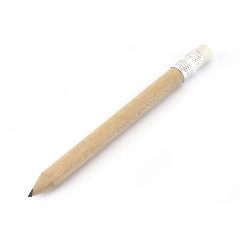 Mini lápis em madeira natural com borracha Miniature – foto 4